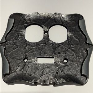 Black Textured Double Outlet Cover